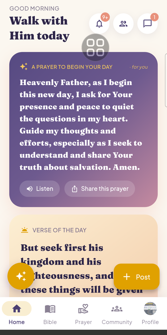 WiseFaith home screen